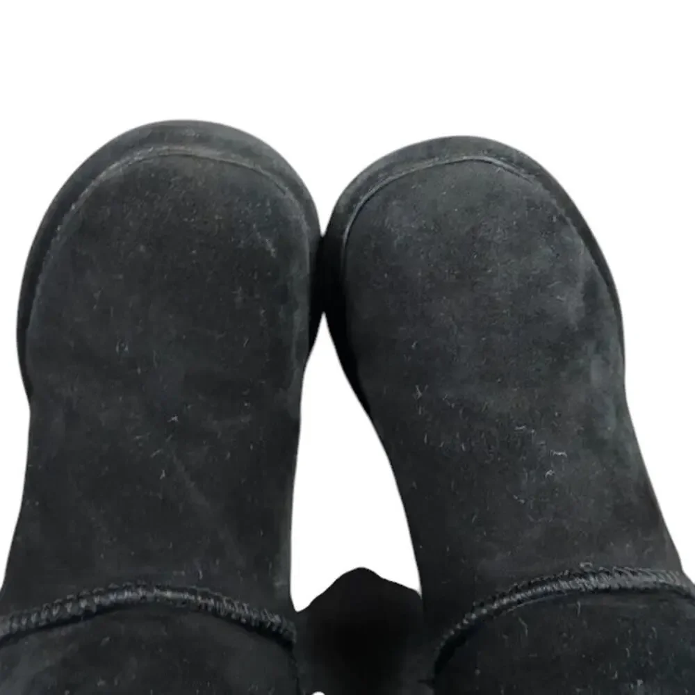 Bearpaw Shoes Women 9 Boot Winter Tall Emma Leather Sheepskin Warm Comfort Black